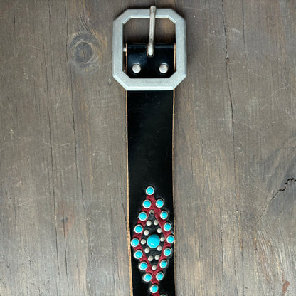 Faux Turquoise Studded Belt