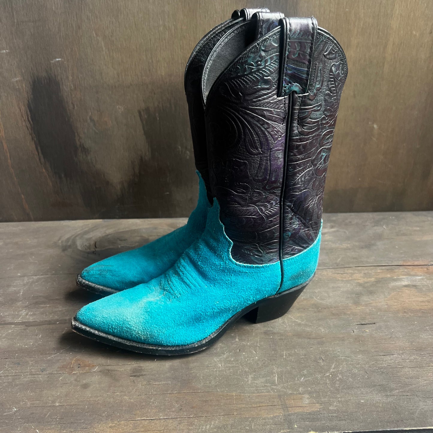 Justin’s Blue Suede and Leather Boots