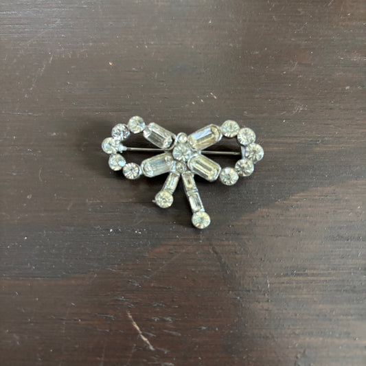 Rhinestone Bow Pin