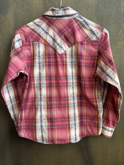 Kids Wrangler Pink Pearl Snap