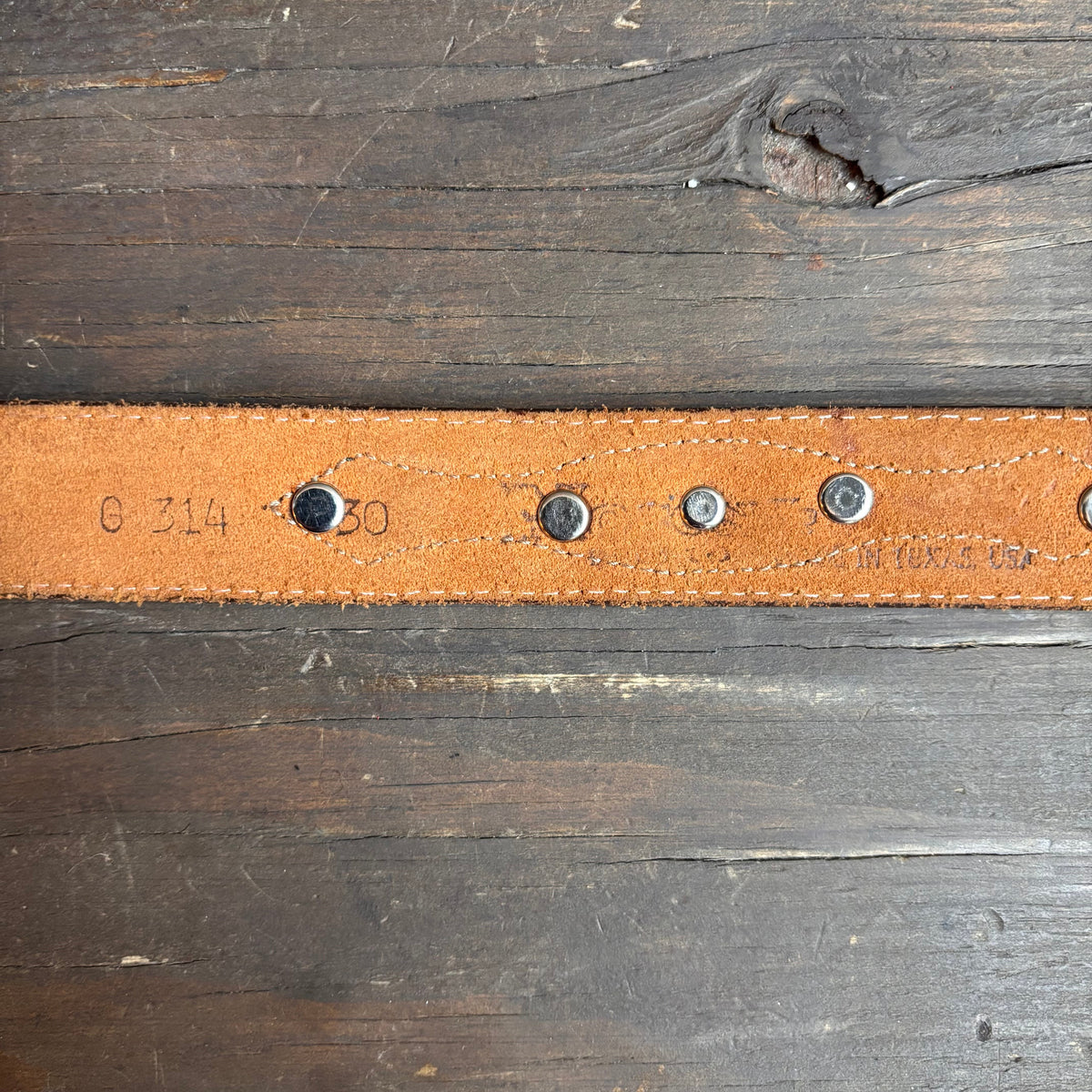 Vintage Nocona Tan Belt with Conchos