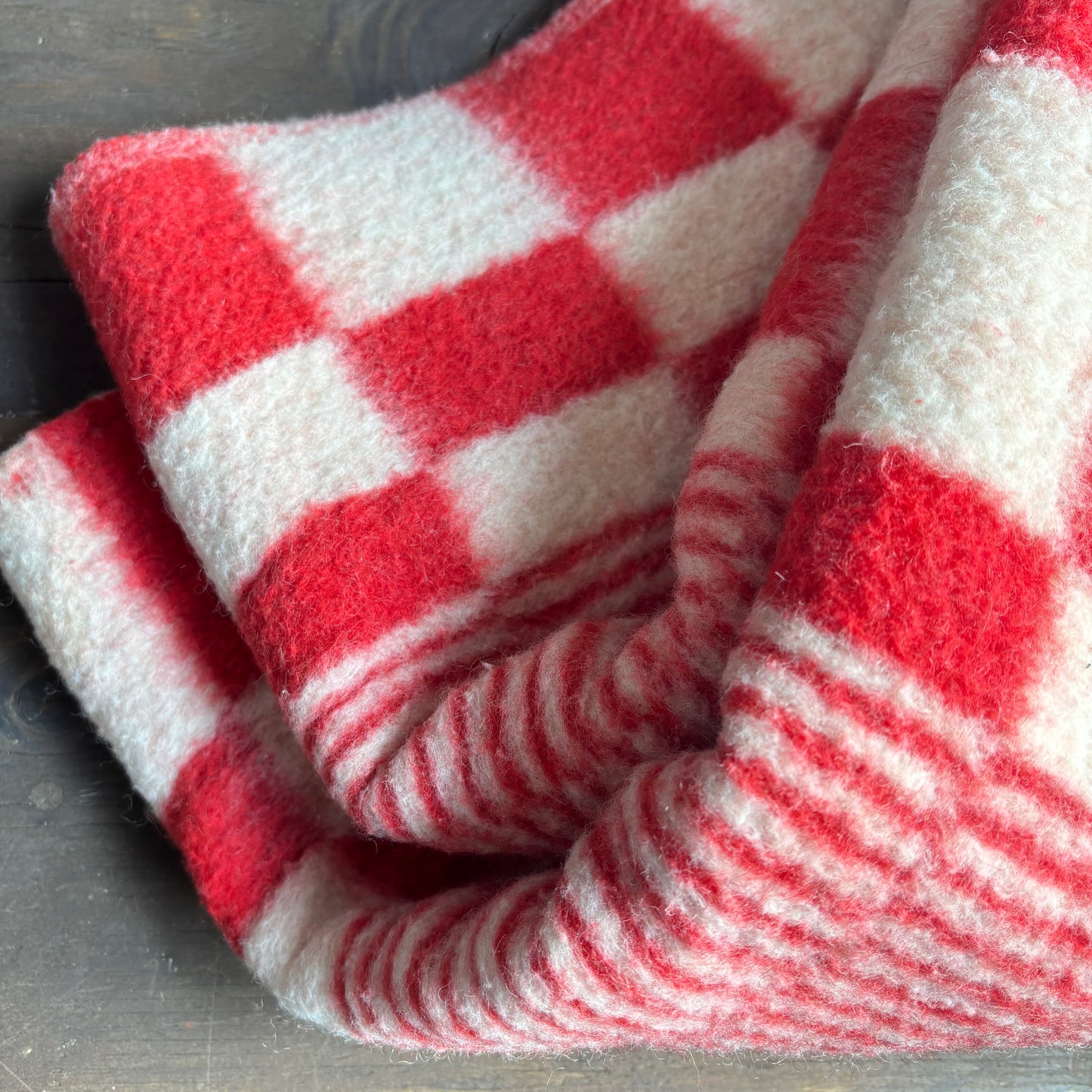 Vintage Red and White Blanket