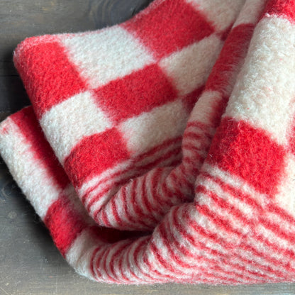 Vintage Red and White Blanket