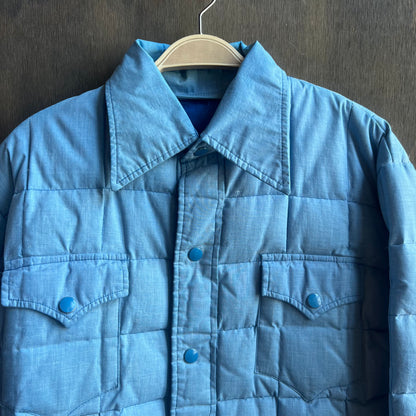 Blue Puffer Quilt-Style Coat