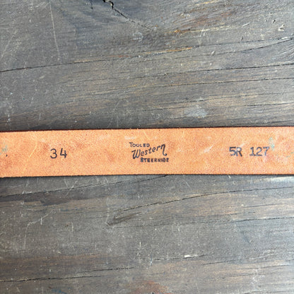 Tan Tooled Leather Belt