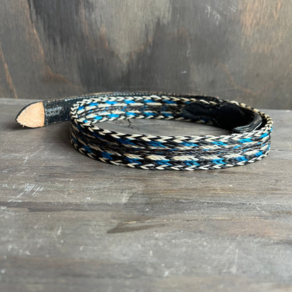 Black Leather and Horsehair Belt