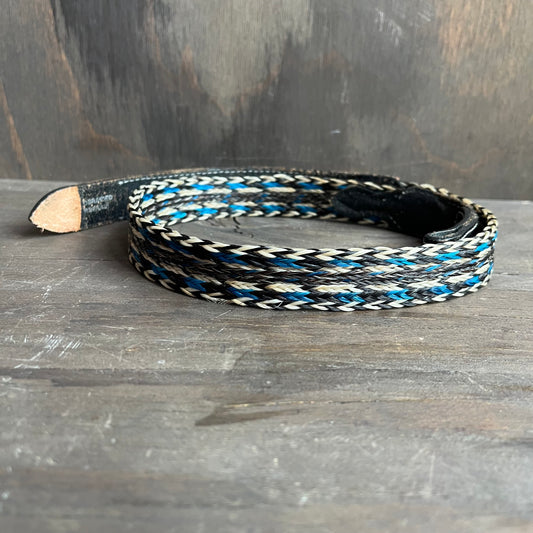 Black Leather and Horsehair Belt