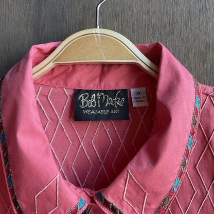 Bob Mackie Pink Pearlsnap
