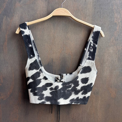 Faux Cowhide Bralette