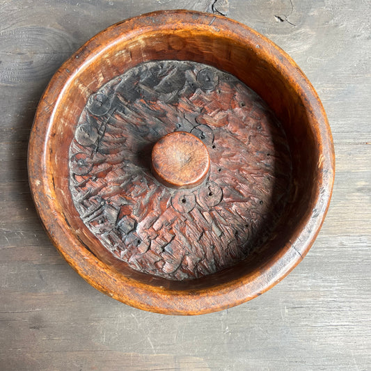Vintage Wooden Nut Bowl