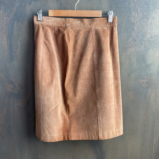 Spring West Tan Suede Skirt