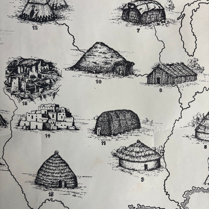 Vintage Indian Dwellings of The US Poster