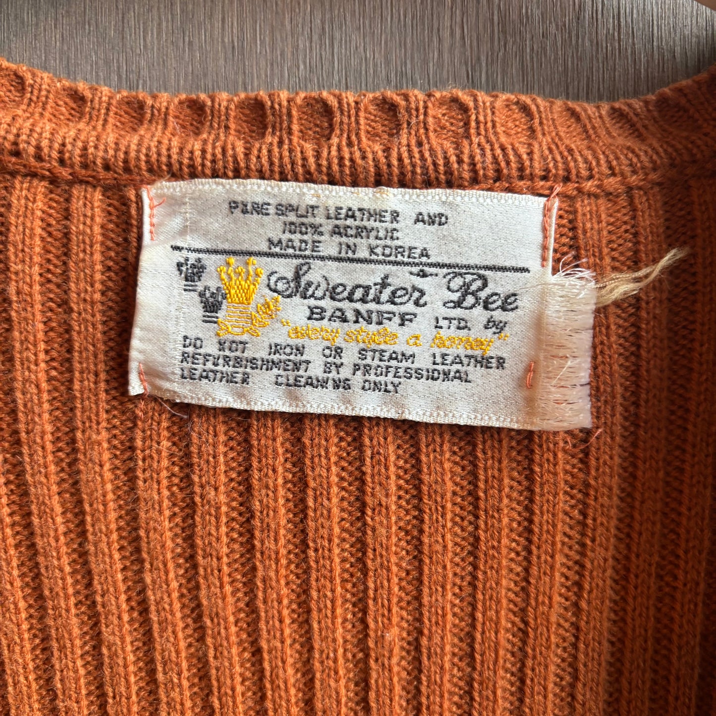 Vintage Leather Crochet Vest