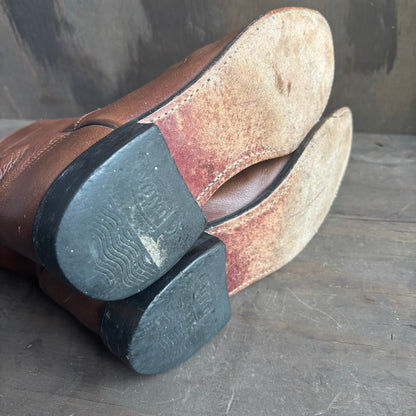 Justin Brown Leather Roper Boots