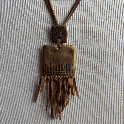 Leather and Brass Necklace