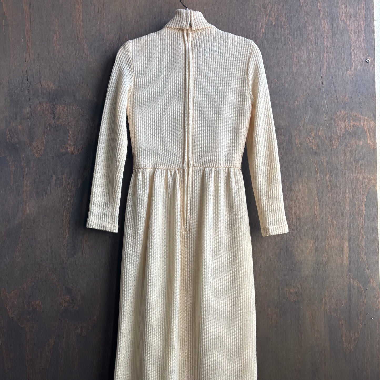 Vintage Cream Wool Turtleneck Dress
