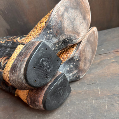 Vintage Nocona Two-Tone Reptile Foot Boots