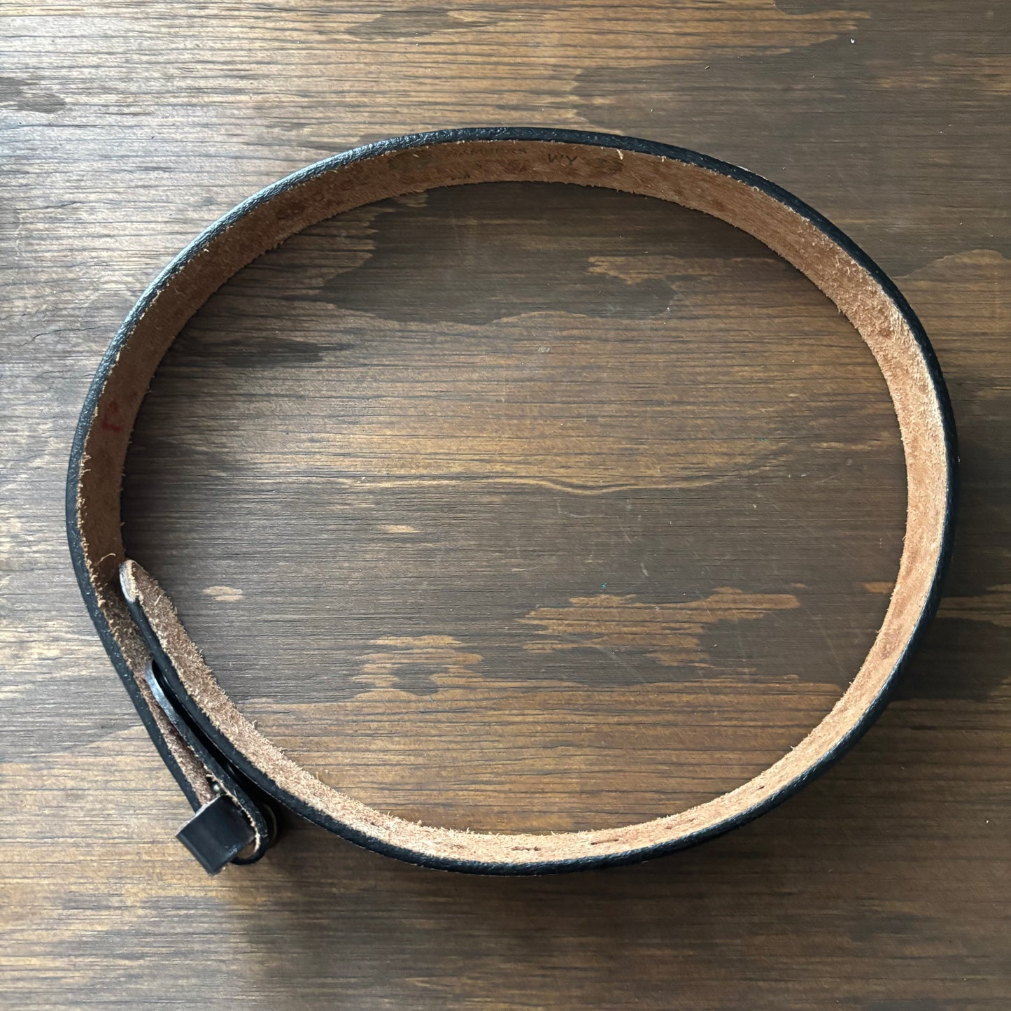 Kids Black Tooled Leather Belt