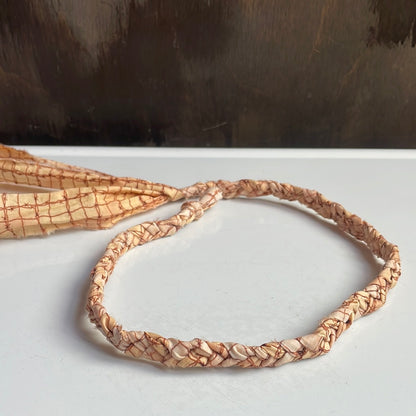 Brown Barded Wire Print Braided Hat Band