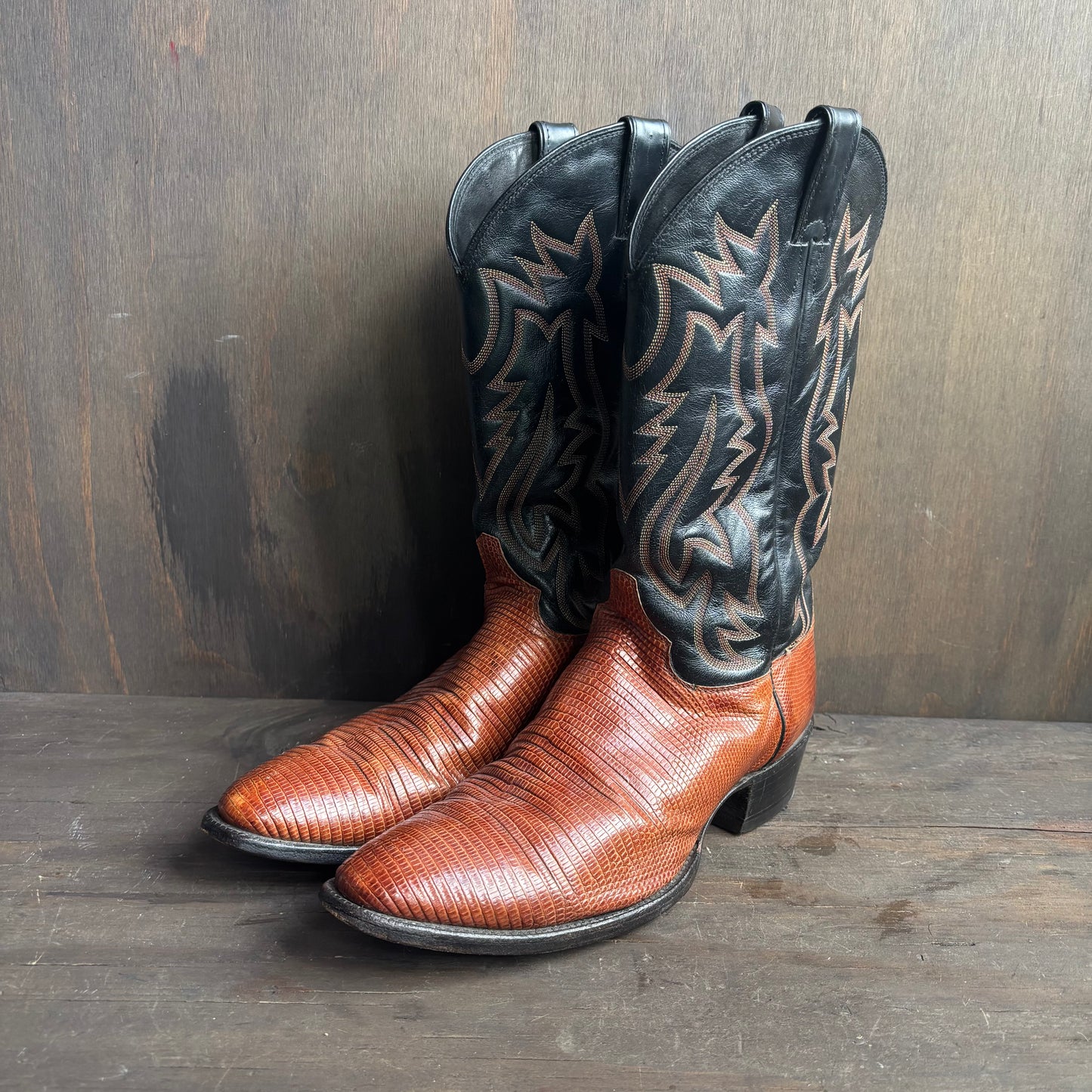 Justin Two-Tone Reptile Foot Boots