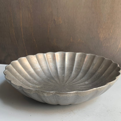 Metal scalloped edge bowl