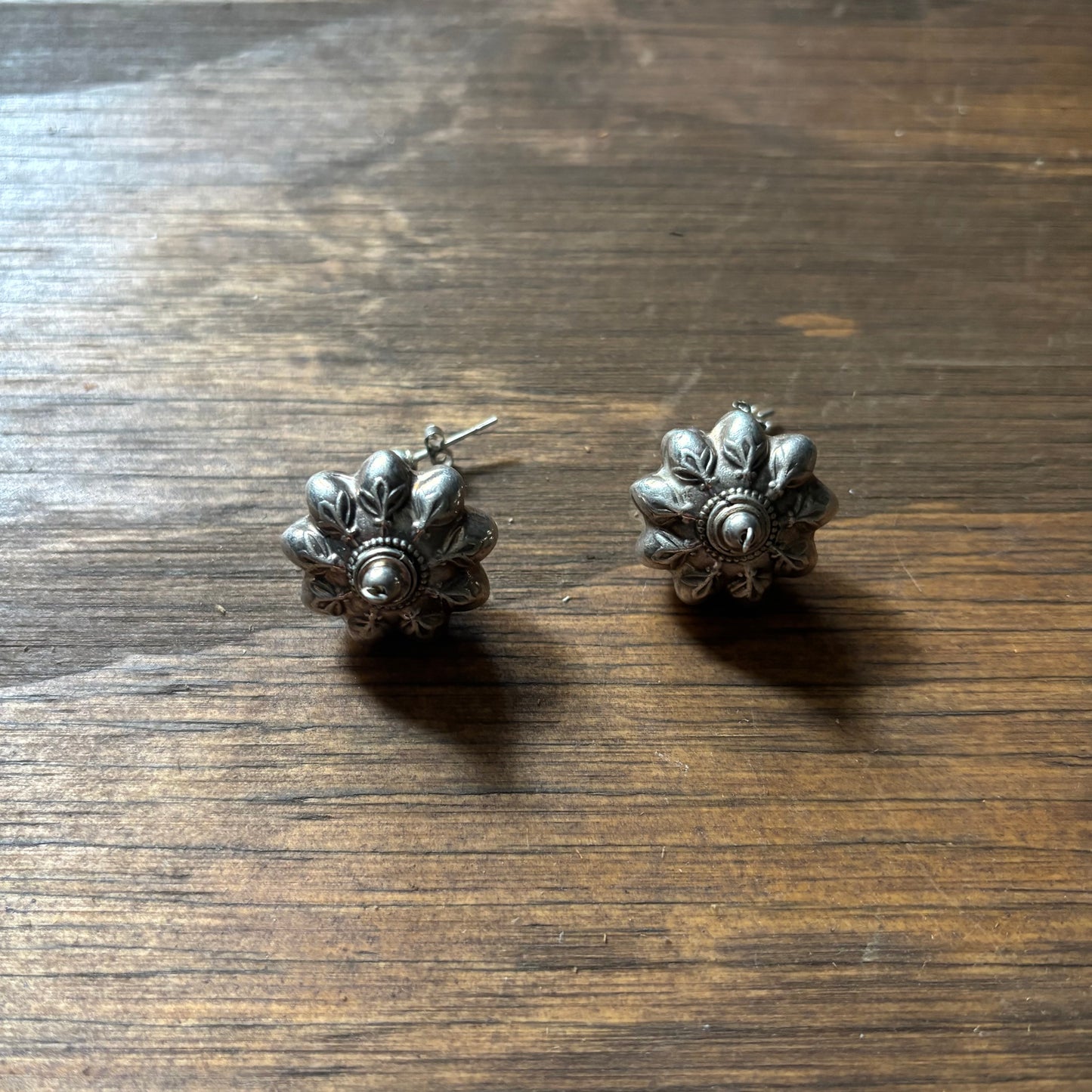 Vintage Metal Bauble Earring