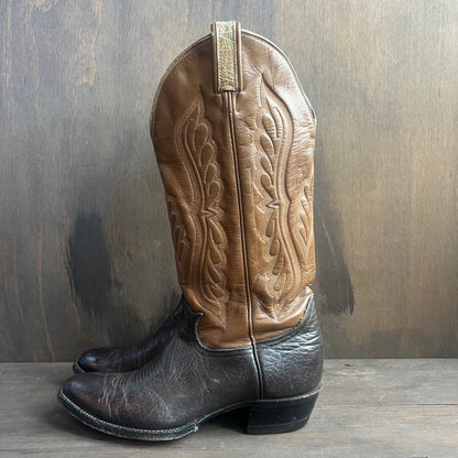 Tony Lama Two-Tone Leather Cowboy Boots