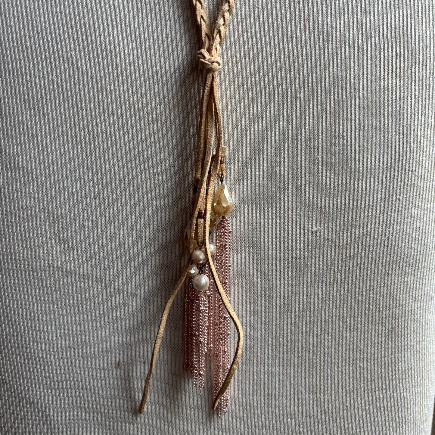 Beige Braided Necklace
