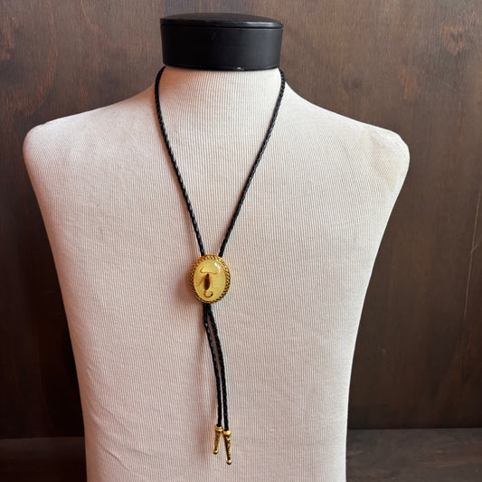 Scorpion Bolo on Black Leather Tie