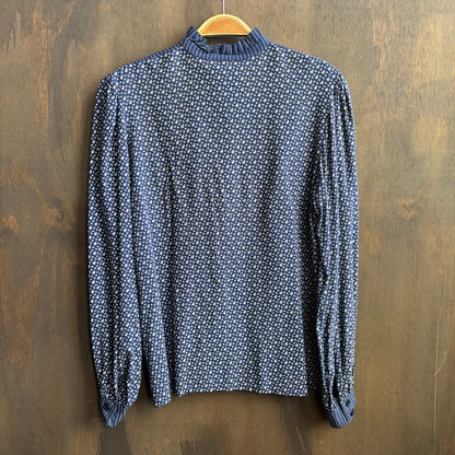 Vintage Blue Floral Blouse
