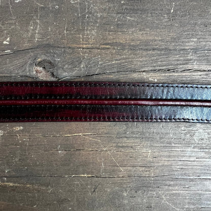 Burgundy Leather Belt with Silver Buckle