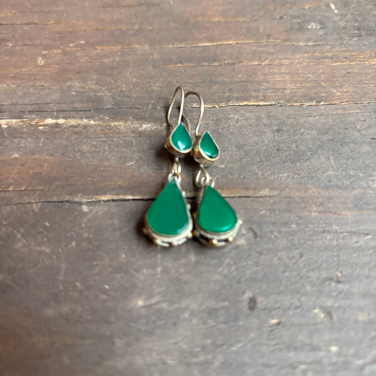 Vintage Silver Jade Earrings