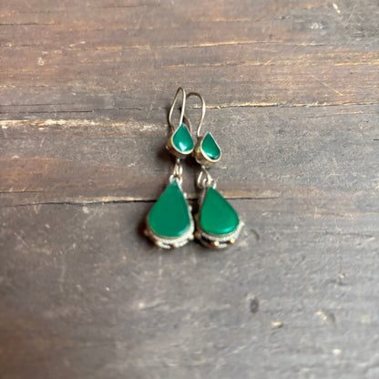 Vintage Silver Jade Earrings