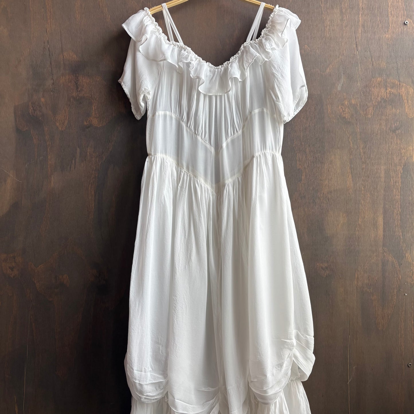 Marrika Nakk Western Tiered White Dress