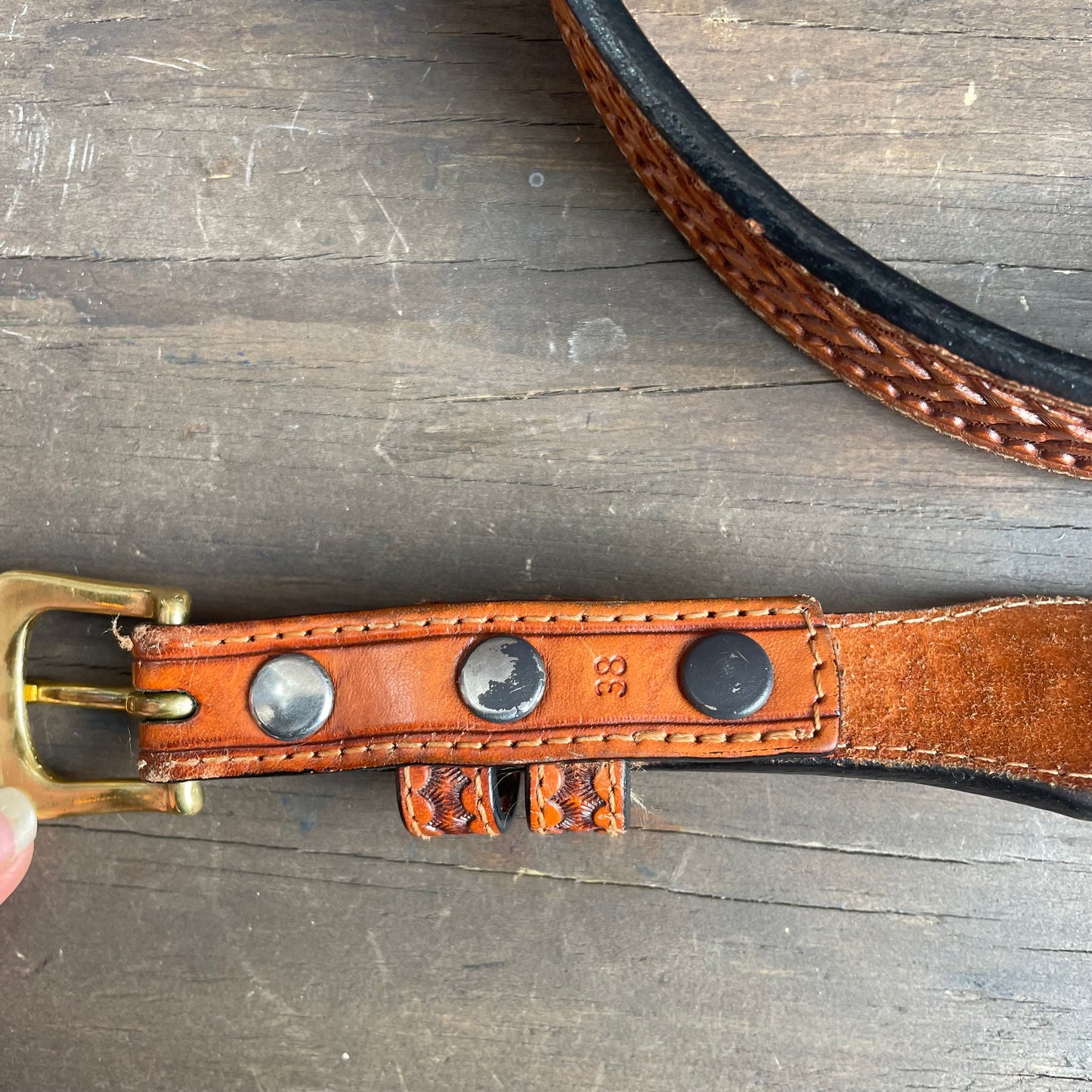 Vintage leather belt by Bar3