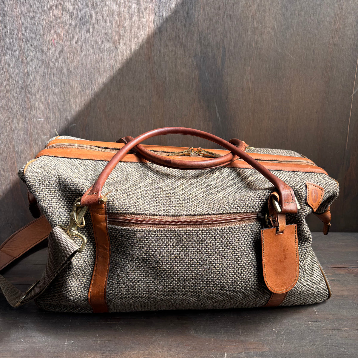 Vintage Tweed Weekender Bag