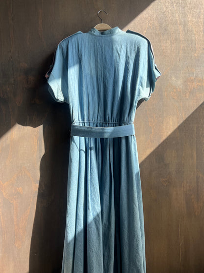 D. Frank Denim Maxi Dress