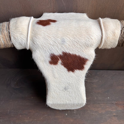 Cowhide Covered Bust with Longhorns