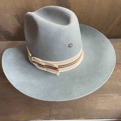 Bailey Gray Wool Hat with Striped Band