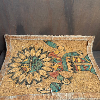 Vintage Latch Hook Kachina Wall Hanging