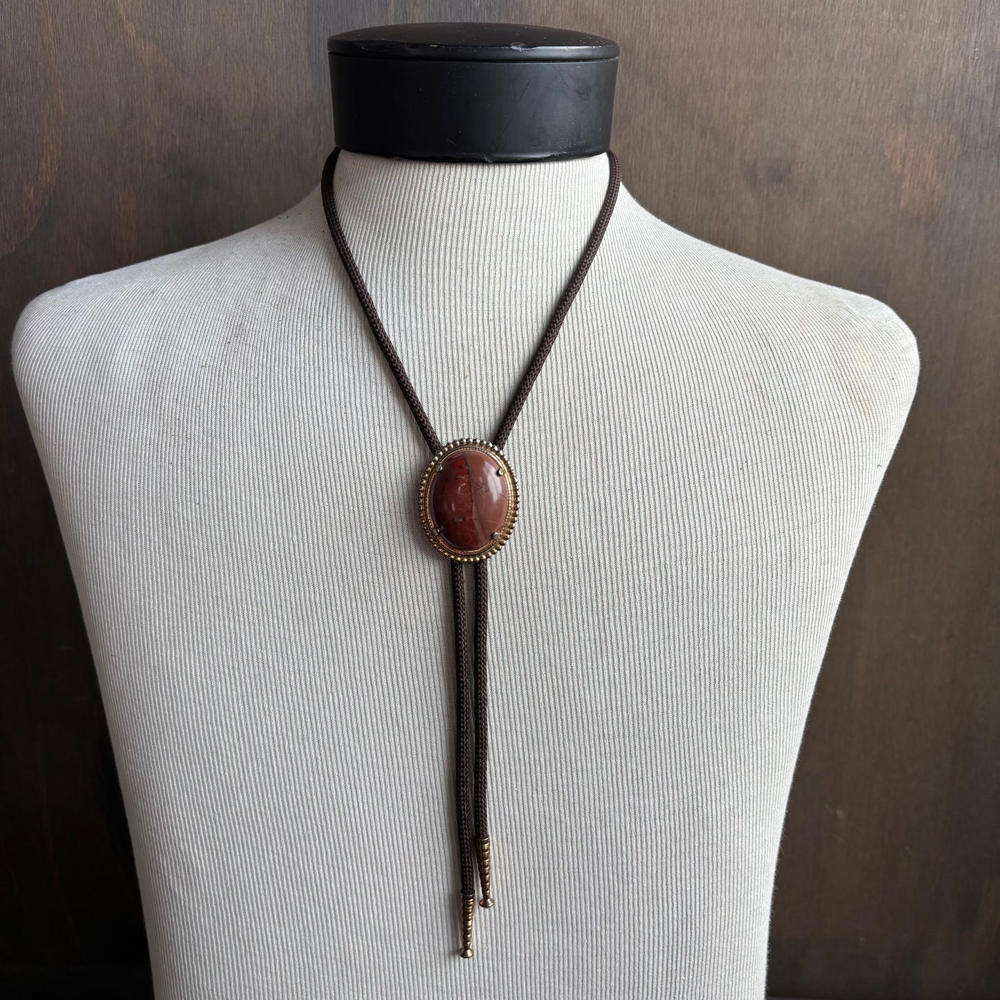 Oval Bolo on Brown Tie