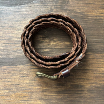 Kids Braided Brown Leather Belt