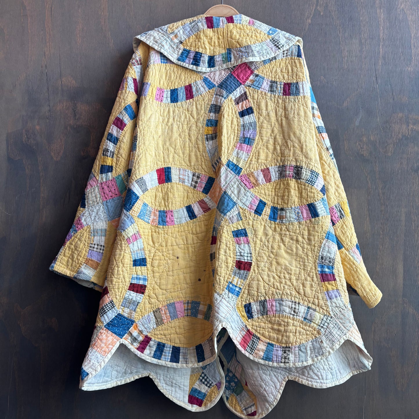 Vintage Yellow Cocoon Quilt Jacket