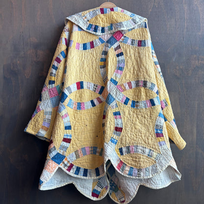 Vintage Yellow Cocoon Quilt Jacket