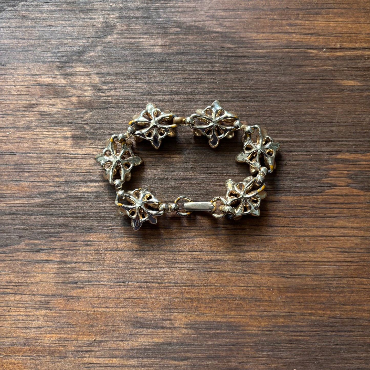 Vintage Kids Metal Flower Bracelet