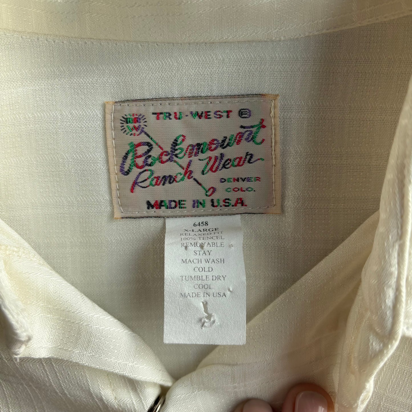 Rockmount Cream Pearl Snap