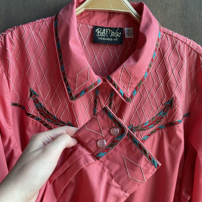 Bob Mackie Pink Pearlsnap
