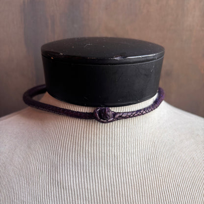 Mac Warman Vintage Brass Star Medallion Purple Leather Colar Necklace