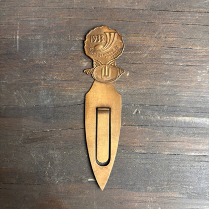 1933 Chicago World's Fair Copper Bookmark
