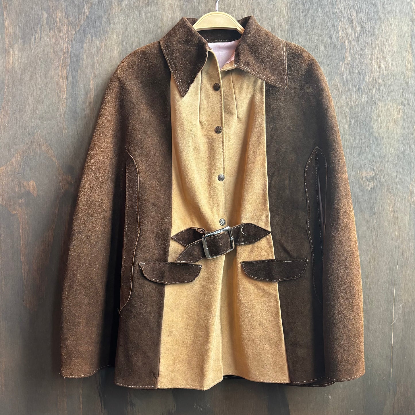 Vintage Leather Cape Jacket